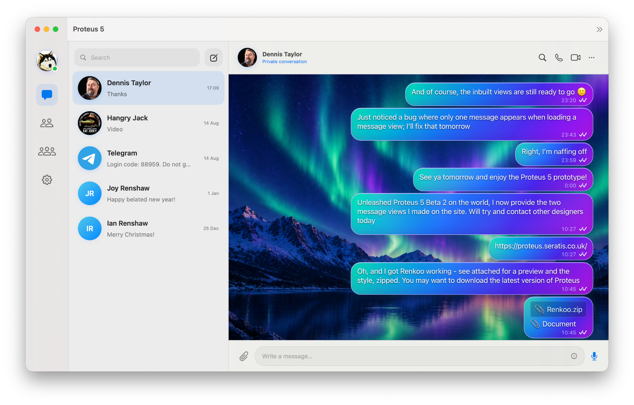 Aurora Message View preview